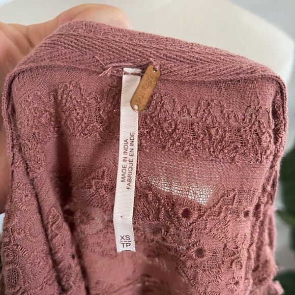 Free People Dusty Pink V Neck XS - Picture 4 of 9